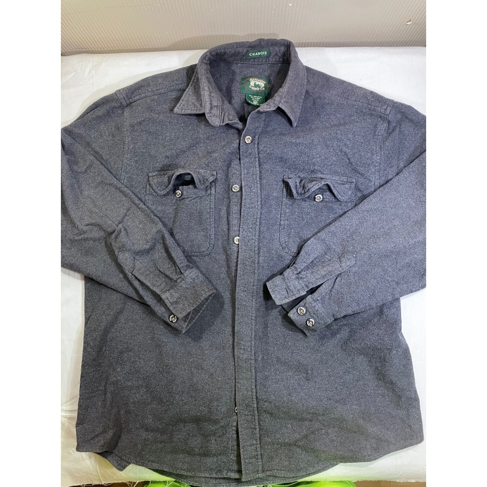 Stillwater Supply Co Mens 2XL Charcoal Cotton Chamois Work Shirt‎ Heavyweight